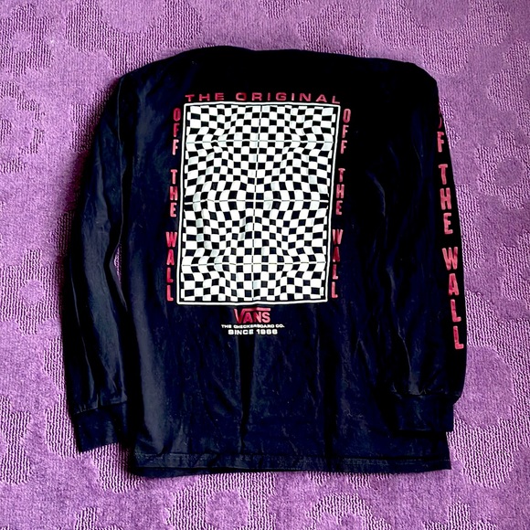 Vans Off the Wall logo graphic long sleeved tee T-shirt EUC - Picture 3 of 4
